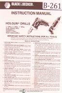 Black & Decker 1/4", 3/8" and 1/2" Holgun Drill, Operation and Parts Manual 1993